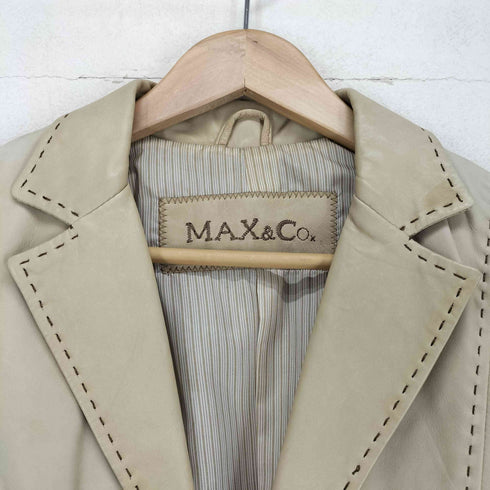マックスアンドコー MAX & CO. リアルレザーテーラードジャケット レディース 42