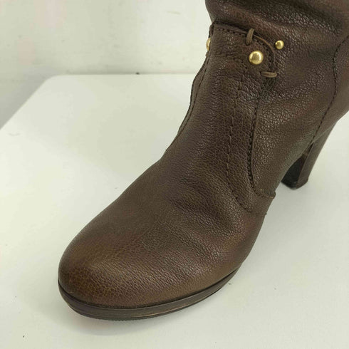 アトリエブルージュ atelier brugge サイドジップ スタッズ レザーロングブーツ レディース 23