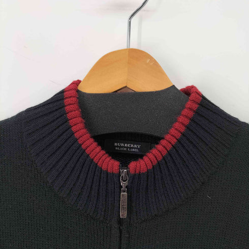 バーバリーブラックレーベル BURBERRY BLACK LABEL ウールアクリル ジップニット ドライバーズ メンズ JPN:2