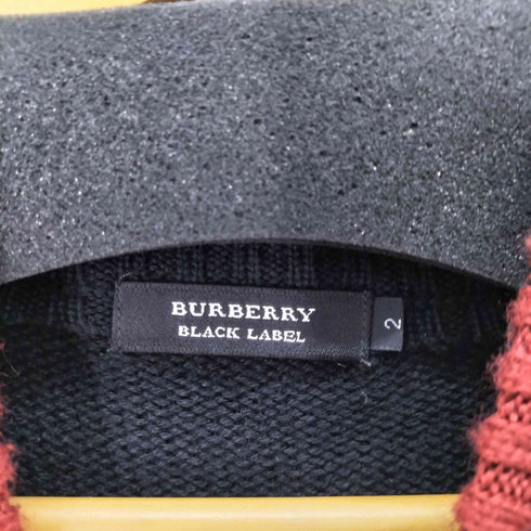 バーバリーブラックレーベル BURBERRY BLACK LABEL ウールアクリル ジップニット ドライバーズ メンズ JPN:2