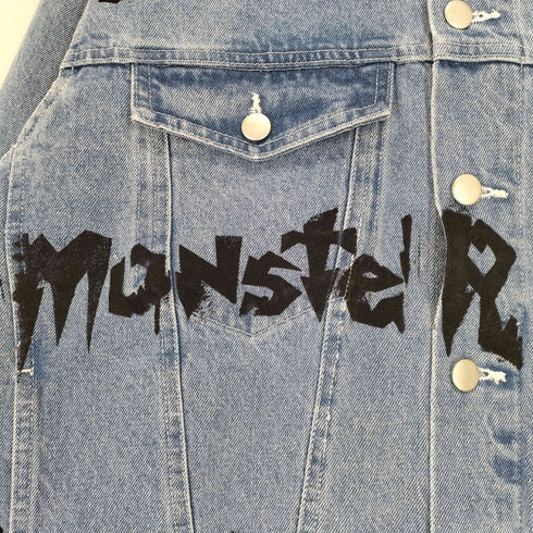 MONSTER 両面プリント デニムジャケット メンズ M