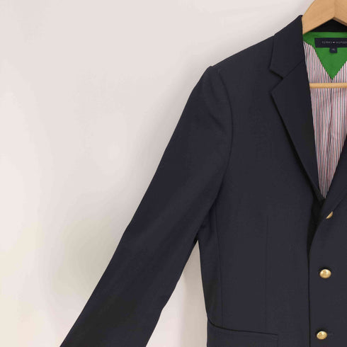 トミーヒルフィガー TOMMY HILFIGER 紺ブレ 金ボタン 3B テーラード ジャケット メンズ import:XL