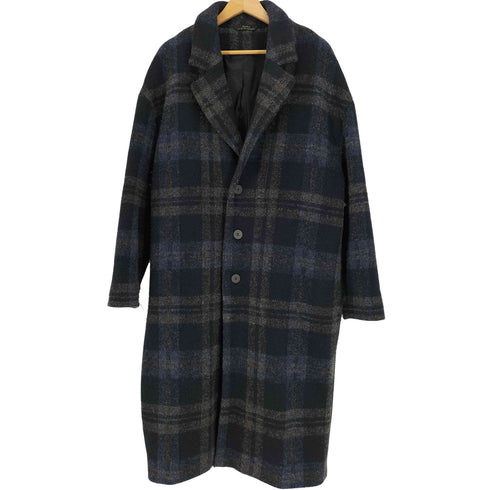 ザラ ZARA マドラスチェック オーバーサイズ チェスター コート メンズ import:L