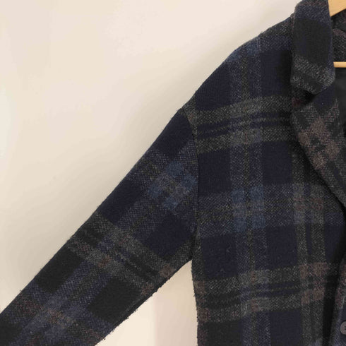ザラ ZARA マドラスチェック オーバーサイズ チェスター コート メンズ import:L