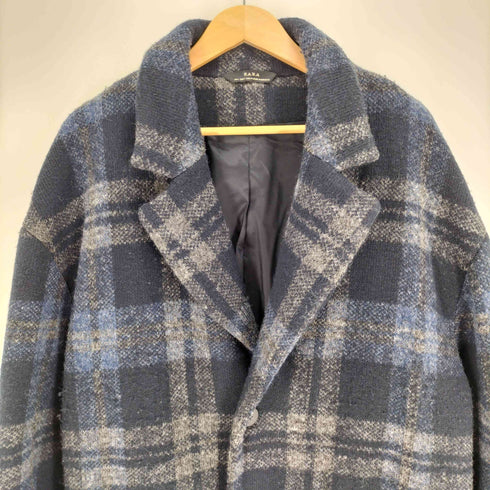 ザラ ZARA マドラスチェック オーバーサイズ チェスター コート メンズ import:L