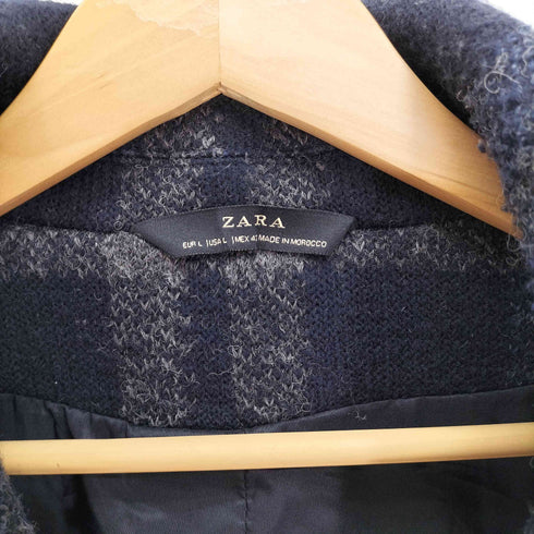 ザラ ZARA マドラスチェック オーバーサイズ チェスター コート メンズ import:L