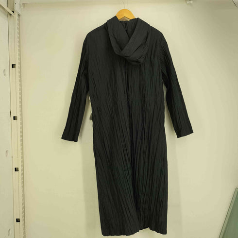 イッセイミヤケ ISSEY MIYAKE WINDCOAT シワ加工 ドロスト フーデッドコート レディース JPN:M