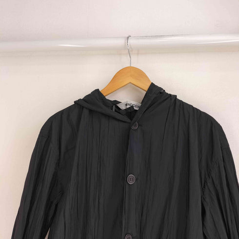 イッセイミヤケ ISSEY MIYAKE WINDCOAT シワ加工 ドロスト フーデッドコート レディース JPN:M