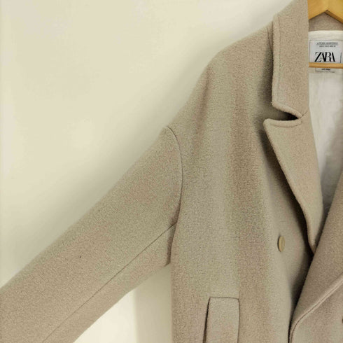 ザラ ZARA 22AW オーバーサイズ ウール ダブルブレスト チェスター コート メンズ import:L