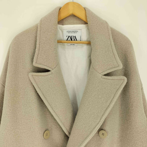ザラ ZARA 22AW オーバーサイズ ウール ダブルブレスト チェスター コート メンズ import:L