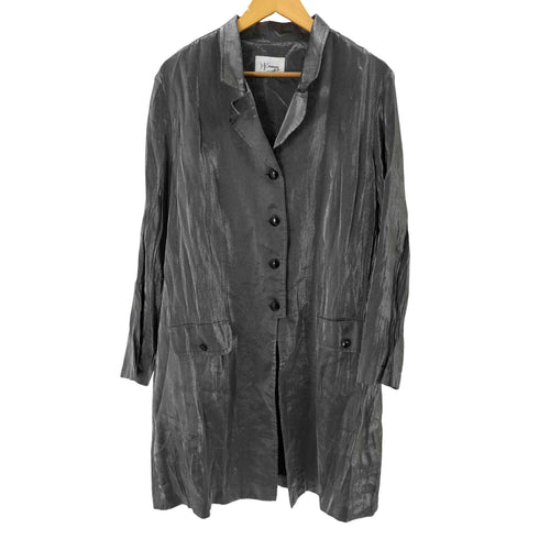 D.J. Summers メタリック シルバー シワ加工 ロングシャツ レディース