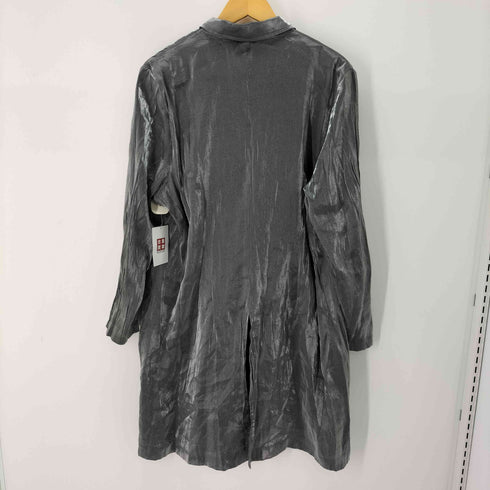 D.J. Summers メタリック シルバー シワ加工 ロングシャツ レディース