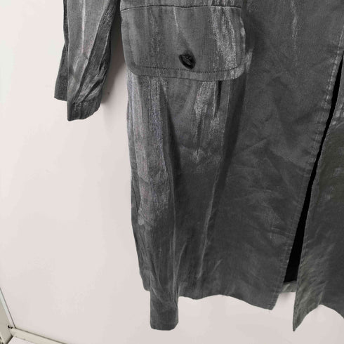 D.J. Summers メタリック シルバー シワ加工 ロングシャツ レディース