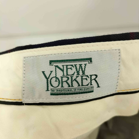 ニューヨーカー NEWYORKER チェック柄 2タック スラックスパンツ メンズ W79