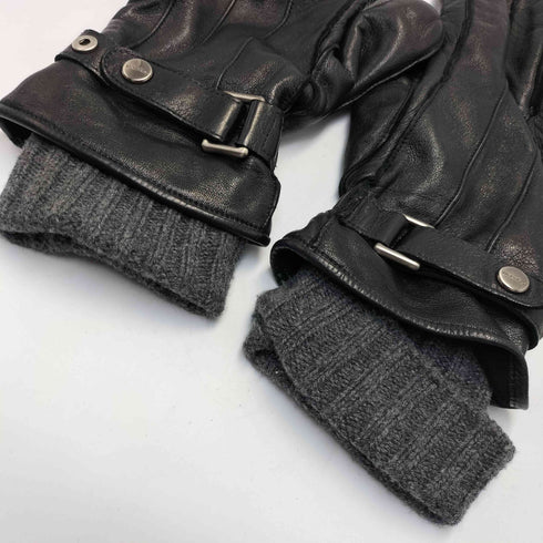 コーチ COACH 3WAY 2 IN 1 GLOVE レザー カシミヤ ニット グローブ 手袋 メンズ L