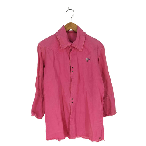 フランシストモークス FranCisT_MOR.K.S Y2K フリンジ ラインストーン リネン100 ワイヤーシャツ メンズ JPN:3