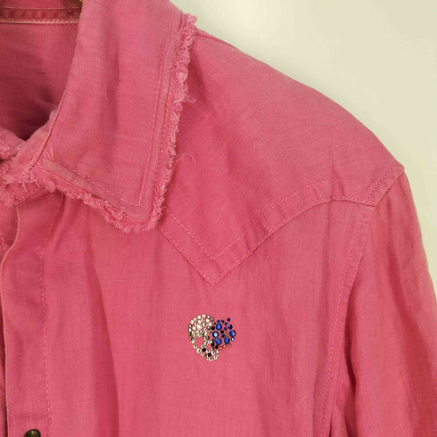 フランシストモークス FranCisT_MOR.K.S Y2K フリンジ ラインストーン リネン100 ワイヤーシャツ メンズ JPN:3