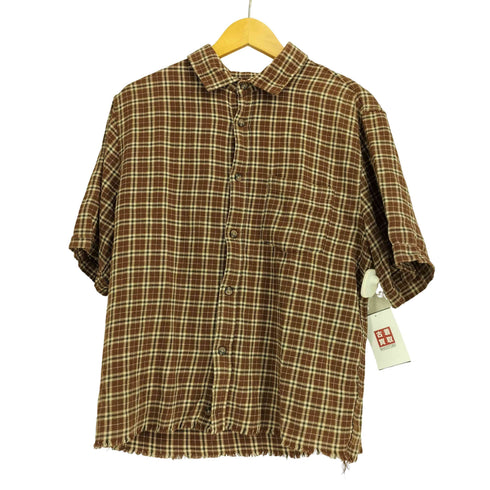 cotton on カットオフ加工 チェック S/S シャツ メンズ import:S