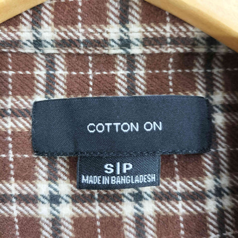 cotton on カットオフ加工 チェック S/S シャツ メンズ import:S