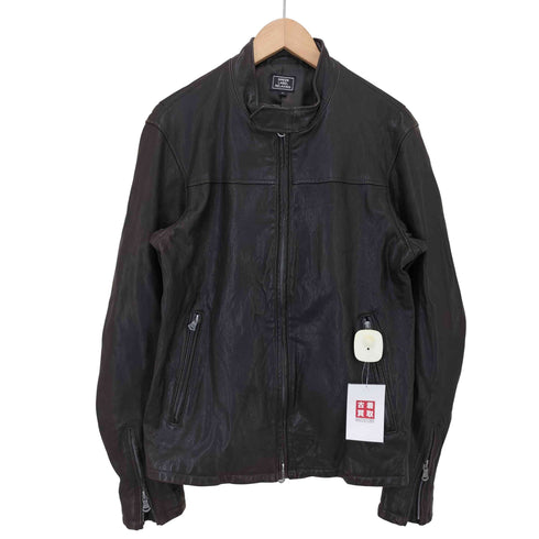 グリーンレーベルリラクシング GREEN LABEL RELAXING ダブルジップ シングルライダース レザージャケット メンズ JPN:L