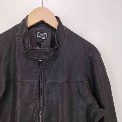 グリーンレーベルリラクシング GREEN LABEL RELAXING ダブルジップ シングルライダース レザージャケット メンズ JPN:L