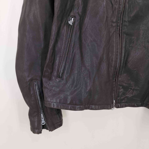 グリーンレーベルリラクシング GREEN LABEL RELAXING ダブルジップ シングルライダース レザージャケット メンズ JPN:L