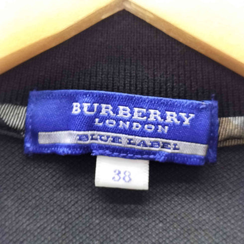 バーバリーブルーレーベル BURBERRY BLUE LABEL ホース 刺繍 ノバチェック ライン ポロ シャツ レディース EUR:38