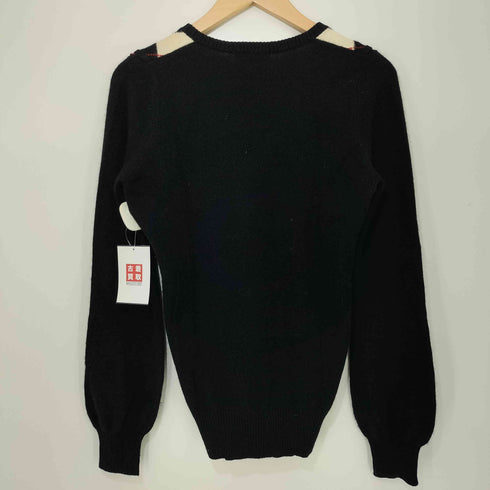 バーバリーブルーレーベル BURBERRY BLUE LABEL アーガイル Vネックカシミア混ニット レディース JPN:38