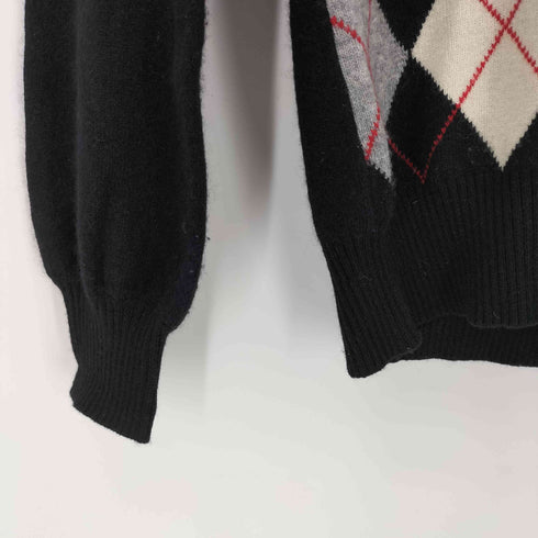 バーバリーブルーレーベル BURBERRY BLUE LABEL アーガイル Vネックカシミア混ニット レディース JPN:38