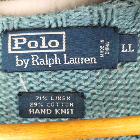 ポロバイラルフローレン Polo by RALPH LAUREN 90-00S リネンコットン混クルーネックニット メンズ LL