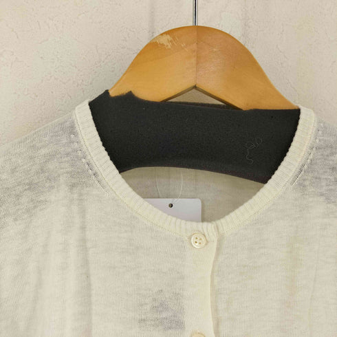 シップス SHIPS Primary Navy Label シルク リネン ハイ ボタン カーディガン レディース 36