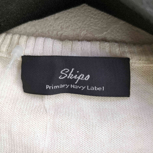 シップス SHIPS Primary Navy Label シルク リネン ハイ ボタン カーディガン レディース 36