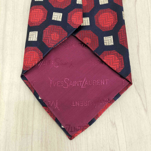 イヴサンローラン Yves Saint Laurent 総柄シルクネクタイ メンズ