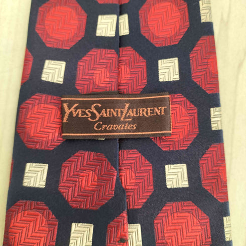 イヴサンローラン Yves Saint Laurent 総柄シルクネクタイ メンズ