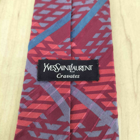 イヴサンローラン Yves Saint Laurent 総柄シルクネクタイ メンズ