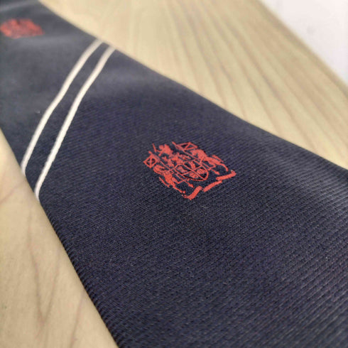 DOMINIQUE FRANCE ロゴ刺繍シルクネクタイ メンズ