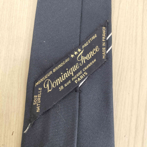 DOMINIQUE FRANCE ロゴ刺繍シルクネクタイ メンズ