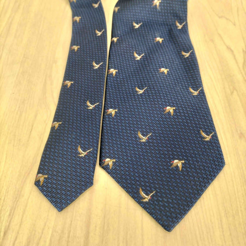 アクアスキュータム AQUASCUTUM 鳥柄シルクネクタイ メンズ