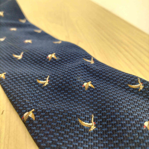 アクアスキュータム AQUASCUTUM 鳥柄シルクネクタイ メンズ