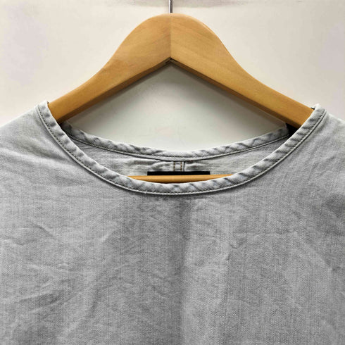 ディーゼル DIESEL サークル ポケット デニム シャンブレ ノーカラー シャツ ワンピース レディース
