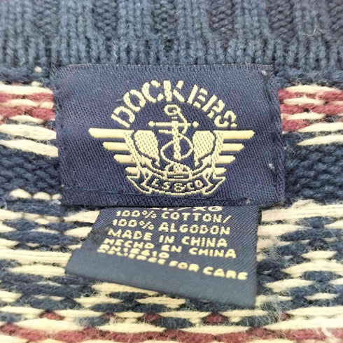 ドッカーズ DOCKERS 90s ノルディック柄 クルーネックコットンニット メンズ import:XL