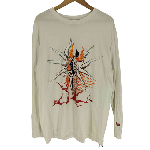 ニューエラ NEW ERA コラボ 壁画 シンボル グラフィック プリント クルーネック L/S Tシャツ ロンT メンズ XL