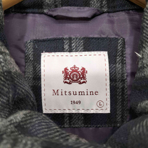 ミツミネ MITSUMINE チェック柄 ウールコーデュロイ切替 ダウンベスト メンズ JPN:L