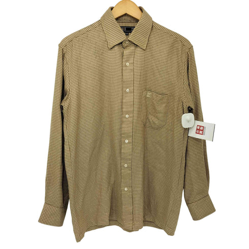 ダックスロンドン DAKS LONDON ロゴ刺繍 千鳥格子柄 L/S シャツ メンズ import:M