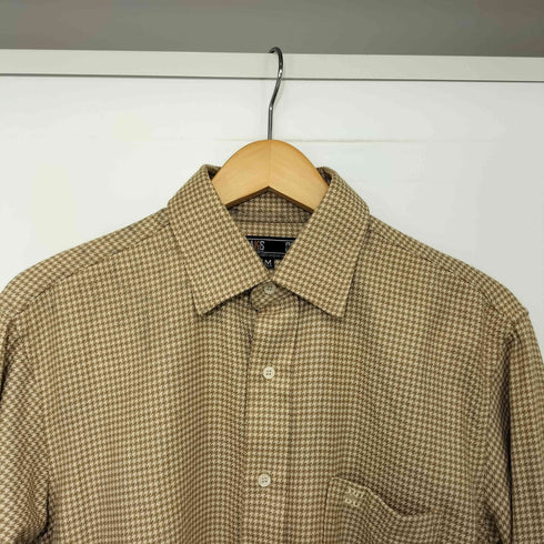 ダックスロンドン DAKS LONDON ロゴ刺繍 千鳥格子柄 L/S シャツ メンズ import:M