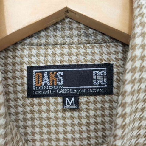 ダックスロンドン DAKS LONDON ロゴ刺繍 千鳥格子柄 L/S シャツ メンズ import:M