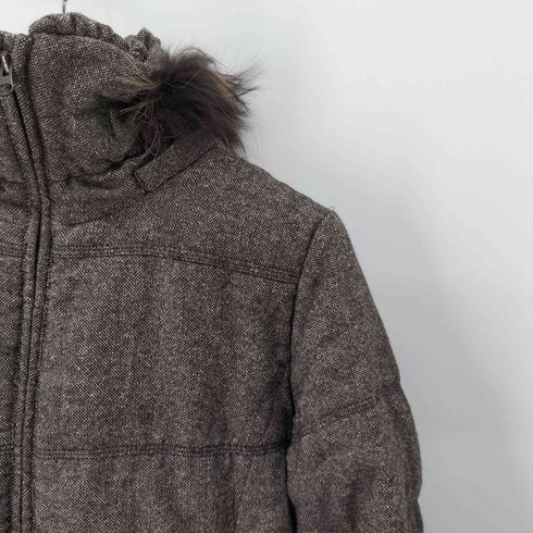 チャイニーズラクーンファー ウールカシミヤ混 ダウンジャケット レディース import:L