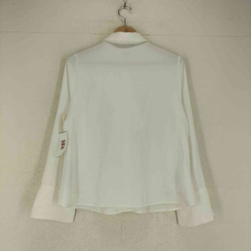 ザラ ZARA フロントリボンビジューボタンシャツ レディース M