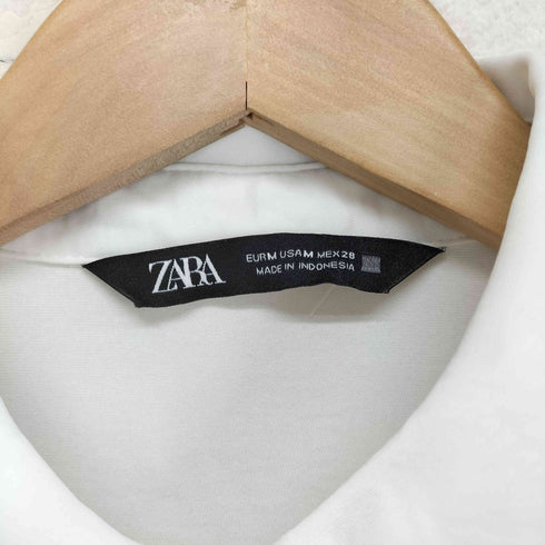ザラ ZARA フロントリボンビジューボタンシャツ レディース M