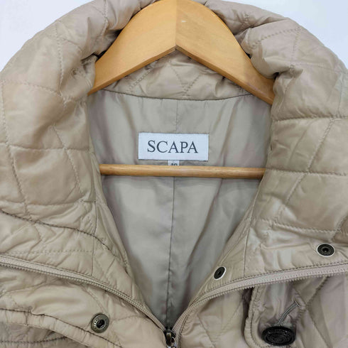 スキャパ SCAPA スタンドカラー 比翼ジップ ステンカラー キルティングコート レディース 40